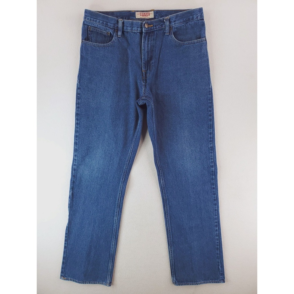 Big Mac Jeans Mens 36x34 Blue Regular Straight Work Pants Medium Wash